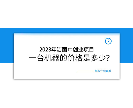 2023年洁面巾创业项目，一台机器的价格是多少？