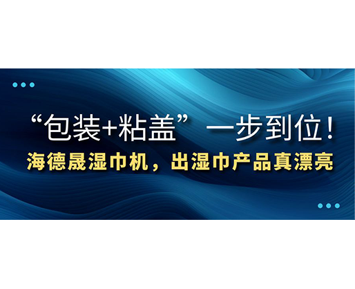 “包装+粘盖”一步到位！海德晟湿巾机，出湿巾产品真漂亮